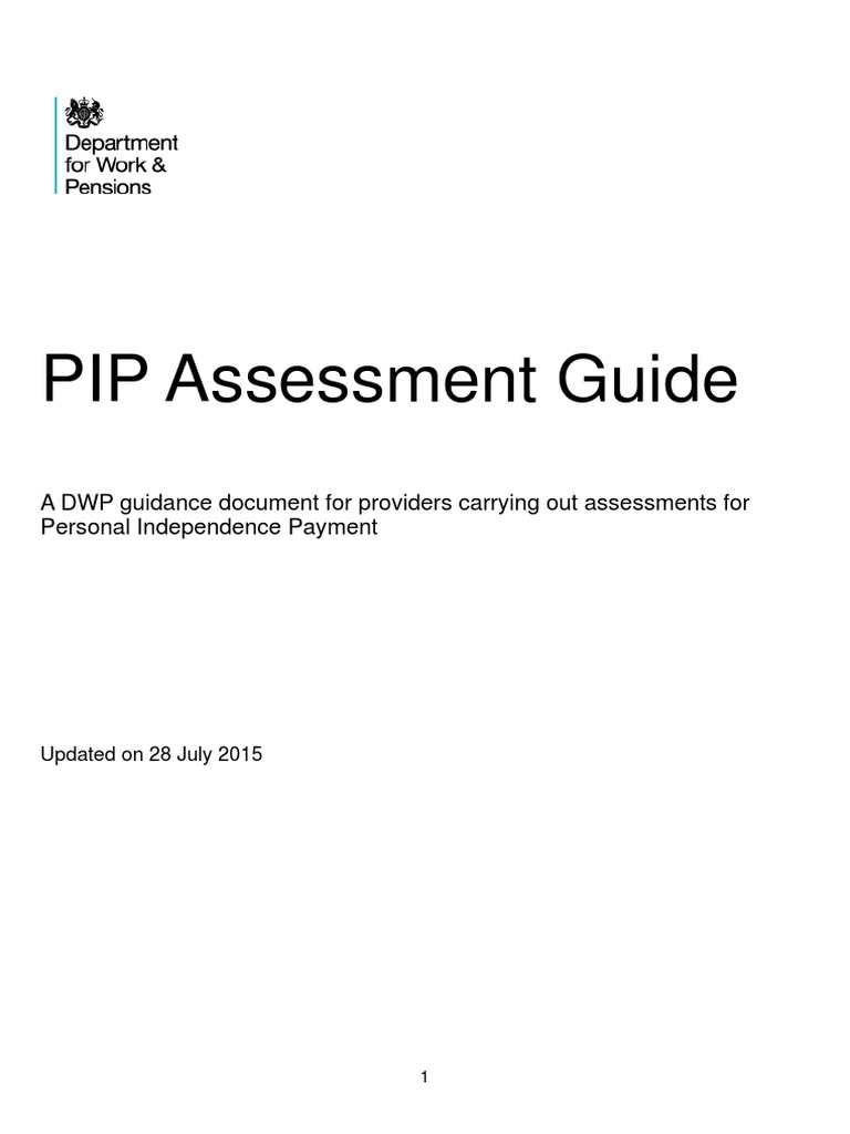 Pip Assessment Guide PDF Health Care Medicine