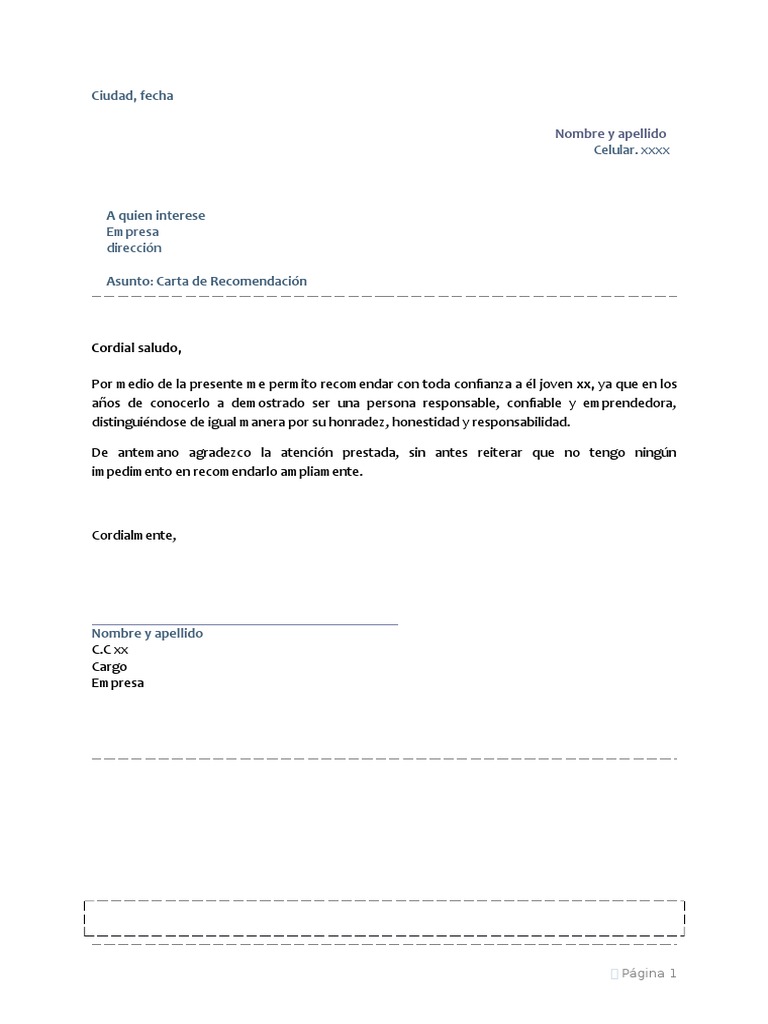 Carta de Recomendación Profesional | PDF | Derecho