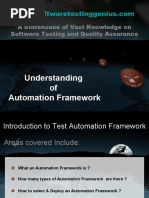 Understanding of Automation Framework: A Storehouse of Vast Knowledge On Software Testing and Quality Assurance