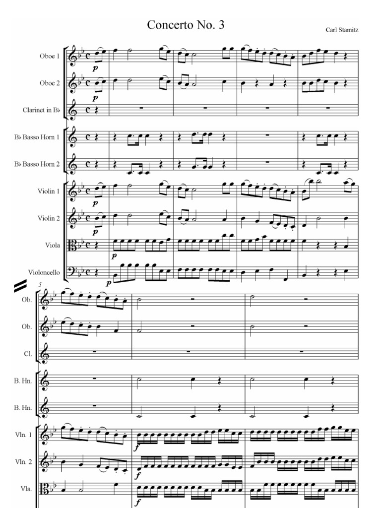 Stamitz Carl Concerto No3 Full Score Music Technology