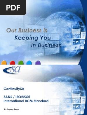 ISO 22301 Business Continuity Management