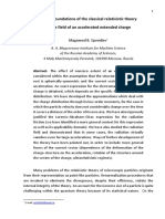 On The Foundations of The Classical Relativistic Theory of The Field of An Accelerated Extended Charge