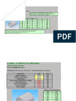 Cálculos de Pesos - Tubos Redondos e Buchas