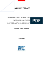 Análisis de la Ley de Partidos Políticos y normas electorales en el Perú