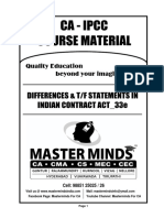 IPCC - 33e - Differences & True or False Statements in Indian Contract Act