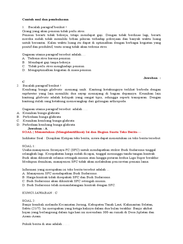 Contoh Soal Teks Berita Aneka Macam Contoh