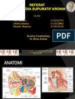Referat Otitis Media Supuratif Kronik: Ulfi Madina (C11111371) Abdurrahman (C11112002) Shandy Shanaya (C11112133)