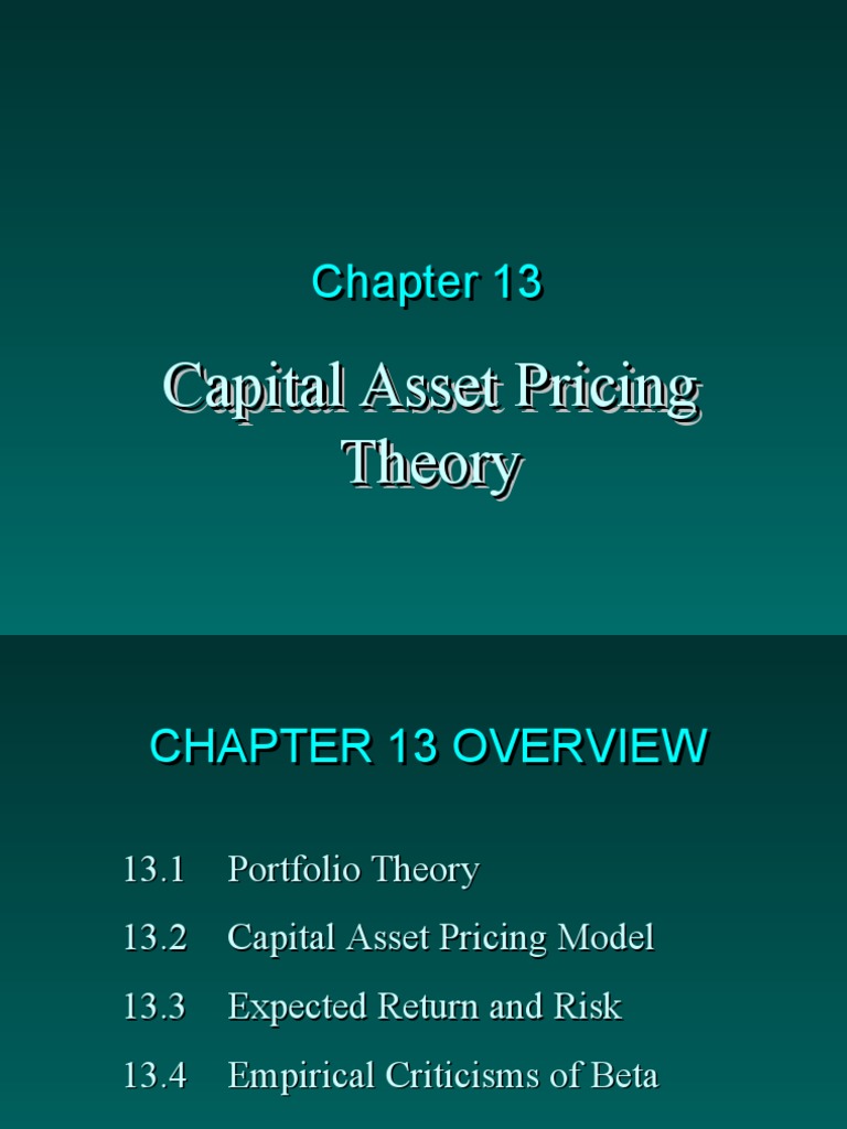 Capital Asset Pricing Theory Capital Asset Pricing Theory | PDF ...