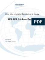 2010 2013 Risk-Based Audit Plan: Office of The Information Commissioner of Canada