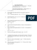 Conic Sections Worksheet