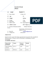 Curriculum-Vitae Personal Profile: Ø Name Sindut.V