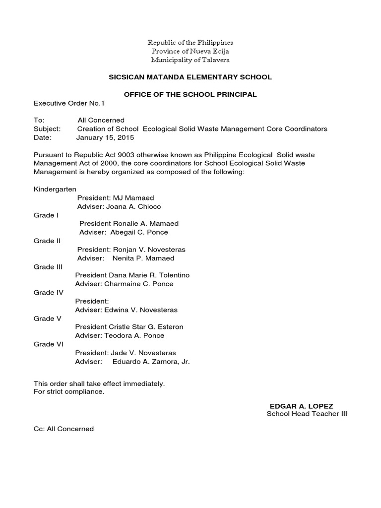School Solid Waste Management Plan | PDF | Recycling | Waste Management