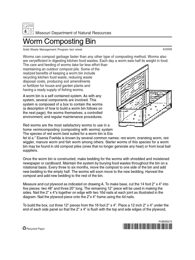 Worm Composting Bin Guide | PDF | Compost | Natural Environment