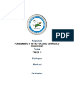 Tarea 3 de Fundamento y Estructura Del Currículo Dominicano