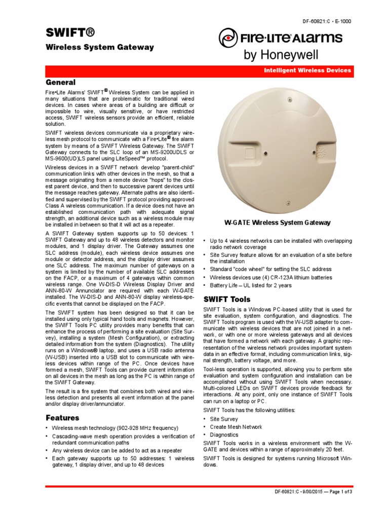 Swift® Wireless System Gateway PDF Wireless Usb