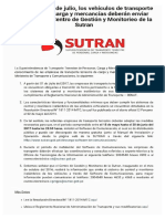 Comunicado Sutran