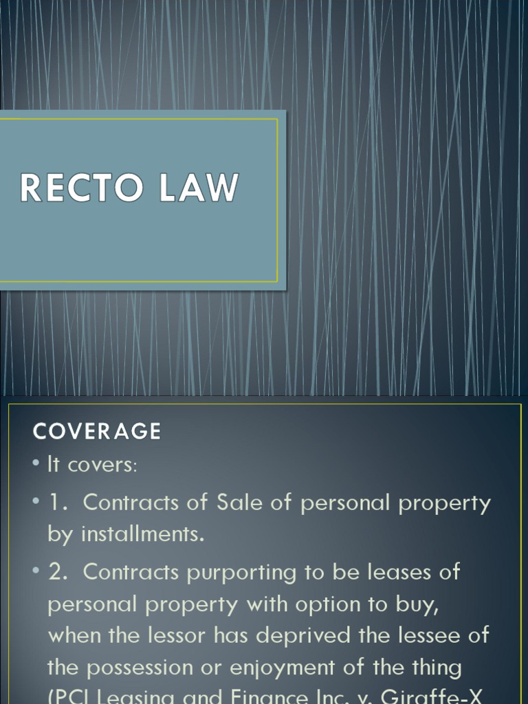 Recto Law PDF Foreclosure Mortgage Law