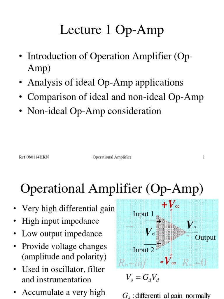 L01 Operational Amplifier | PDF | Operational Amplifier | Amplifier