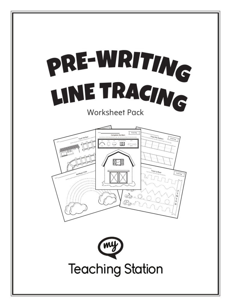 pre writing line tracing worksheet pack pdf