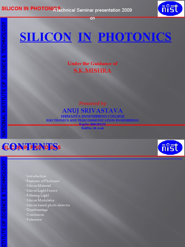 Silicon in Photonics | PDF | Photonics | Optics