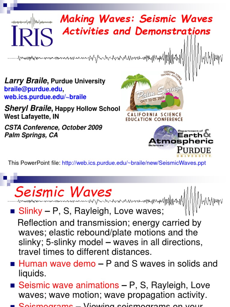 Seismic Waves: Activities & Demos Guide | PDF | Seismology | Waves