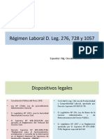 Régimen Laboral D. Leg. 276, 728 y 1057