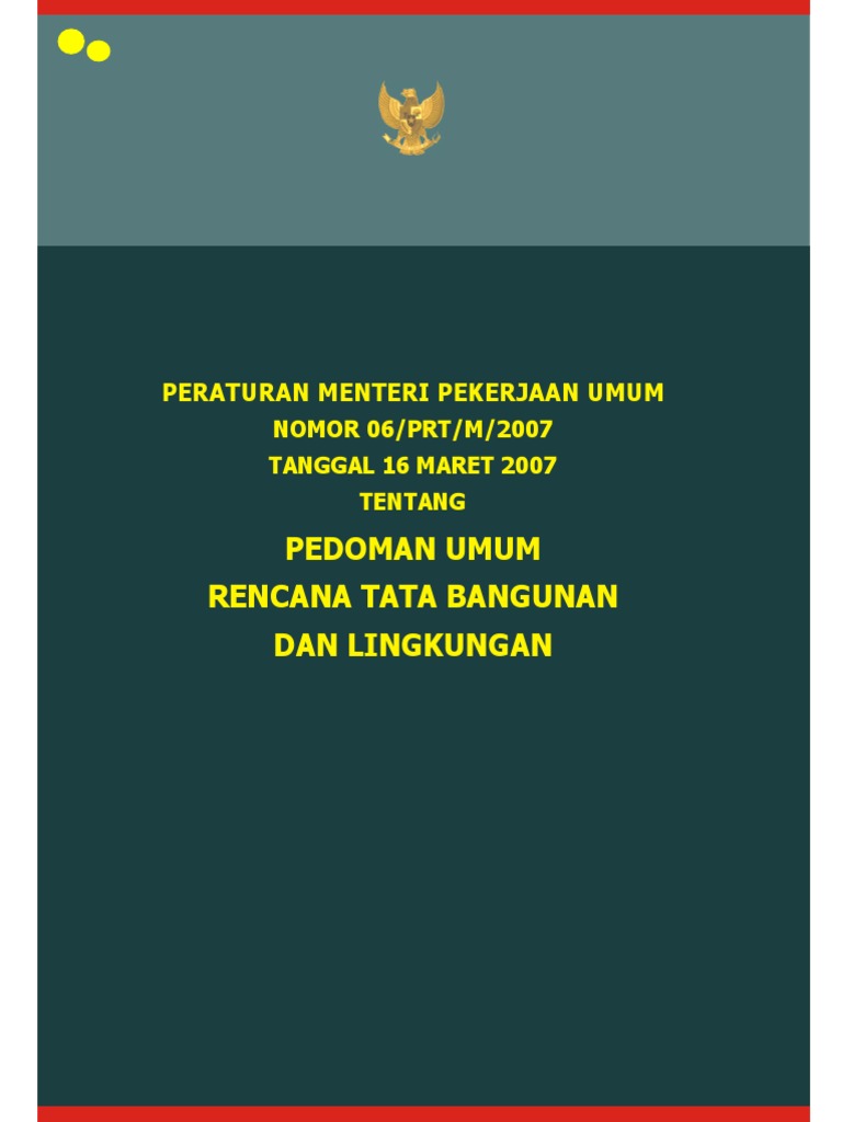 Permen Pu No 6 Tahun 2007 Tentang Pedoman RTBL PDF | PDF