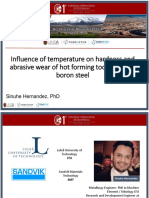 Influence of Temperature on Hardness and Abrasive Wear CIG 2017