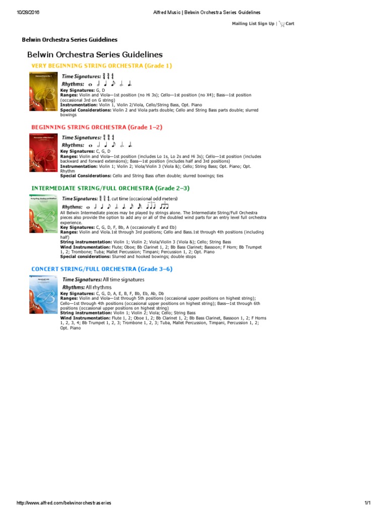 Belwin Orchestra Series Guidelines | PDF | String Instruments | Double Bass