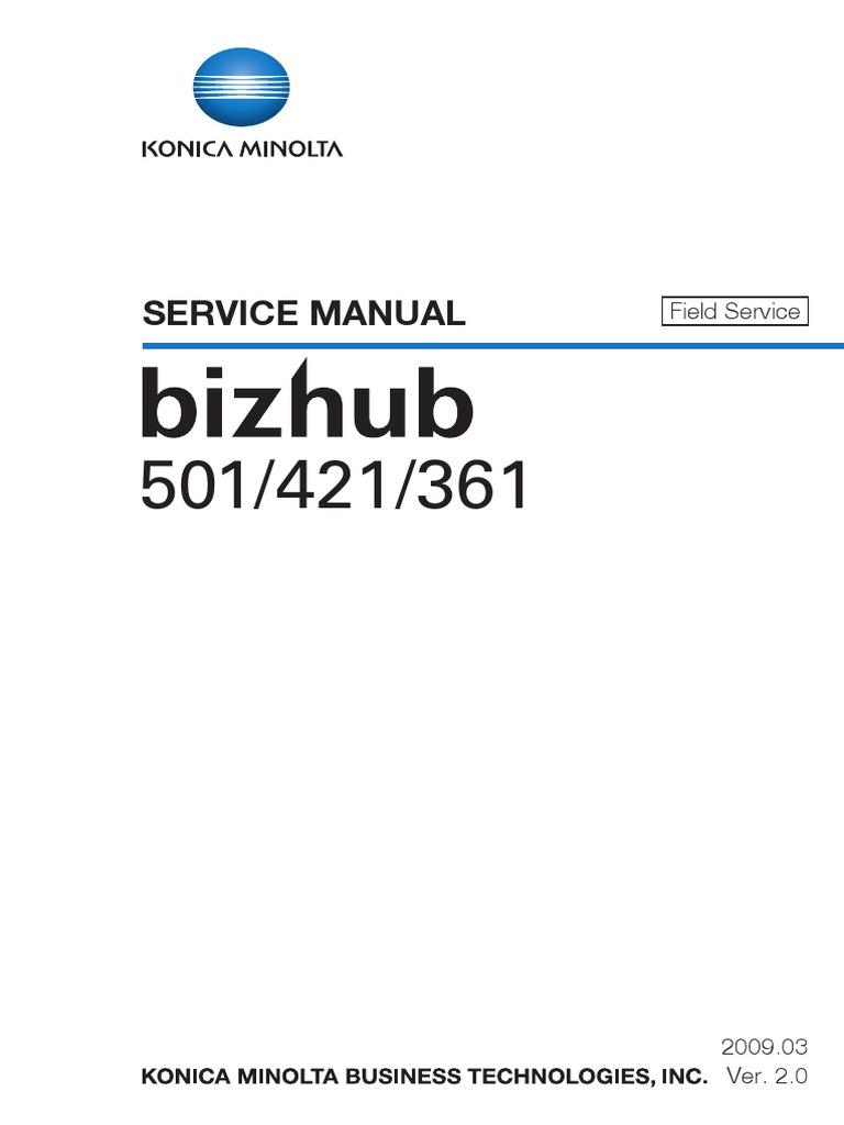 Konica Minolta Bizhub 361 421 501 Service Manual.pdf | Ac Power Plugs And  Sockets | Microsoft Windows