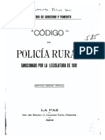 Bolivia-Codigo de Policia Rural (1902)
