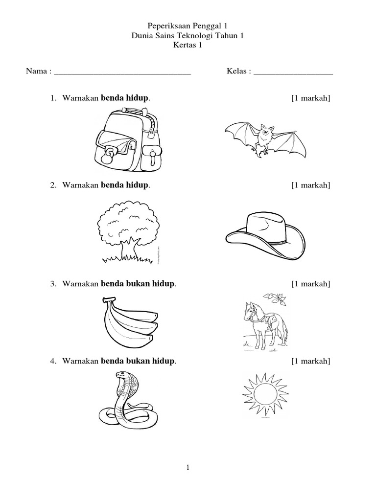 Dst Tahun 1 Kertas 1 Pdf