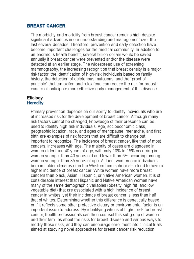 Breast Cancer | PDF | Mammography | Breast Cancer