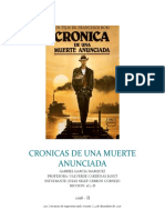 Reseña de Cronicas de Una Muerte Anunciada