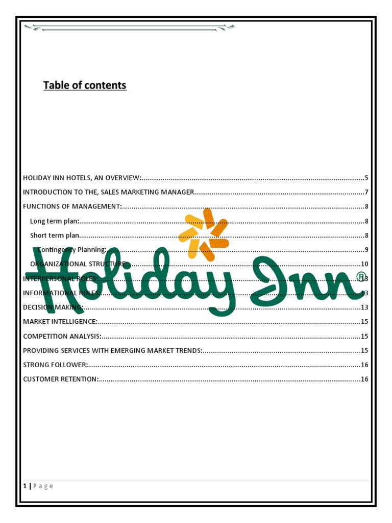 Holiday Inn Lahore Overview and Values | PDF | Hotel | Employment