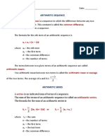 Arithmetic Sequence Common Difference Term