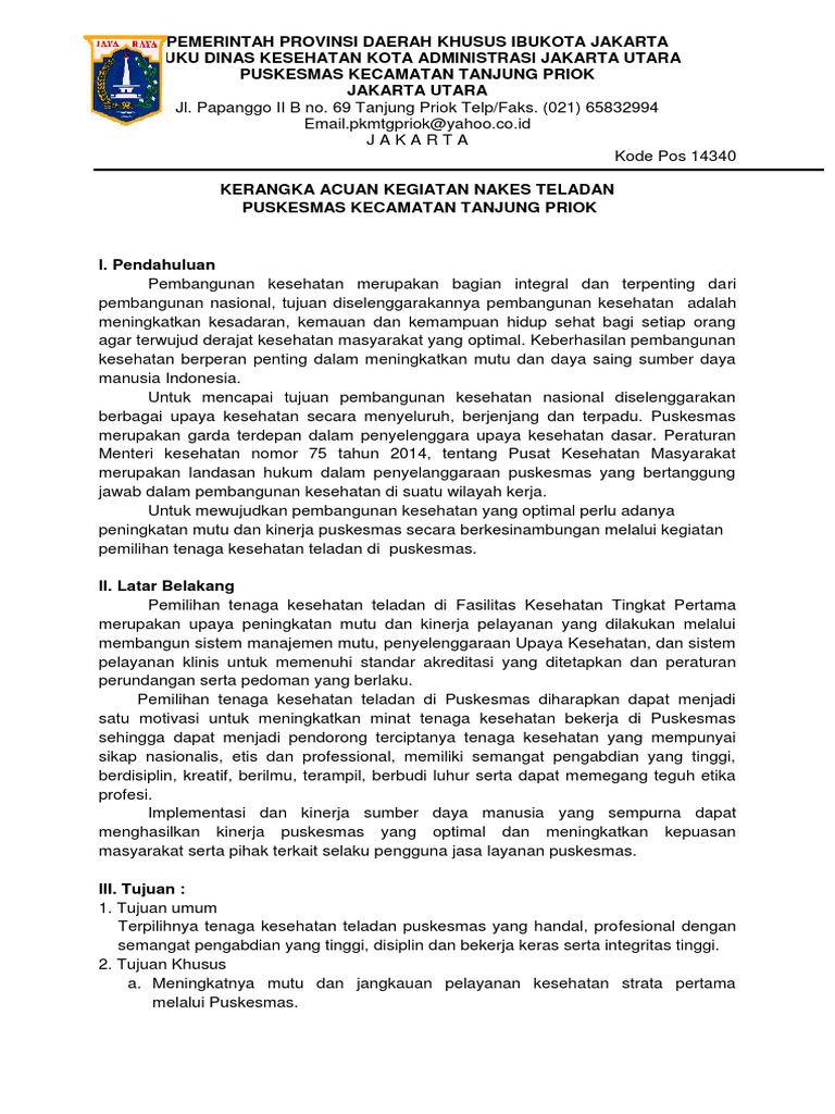 Kerangka Acuan Nakes Teladan