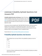 Probability Aptitude Questions and Answers