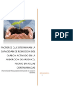 FACTORES QUE DTERMINAN LA CAPACIDAD DE REMOCION DEL CARBON ACTIVADO EN LA ADSORCION DE ARSENICO, PLOMO EN AGUAS CONTAMINADAS