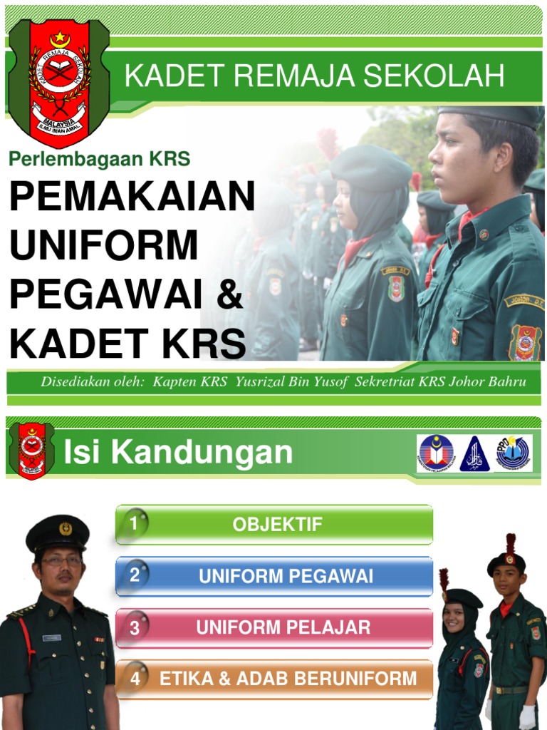 Pemakaian Uniform Pegawai Kadet Krs Pdf Pdf
