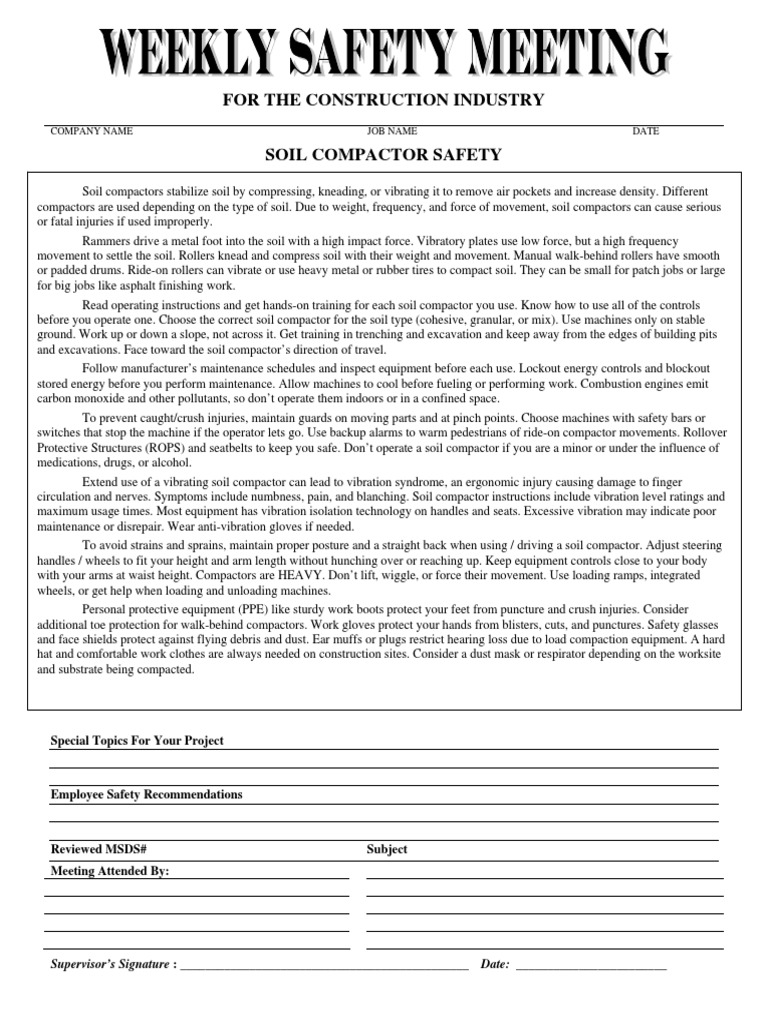 Weekly Safety Meetings | PDF | Hypothermia | Shoulder