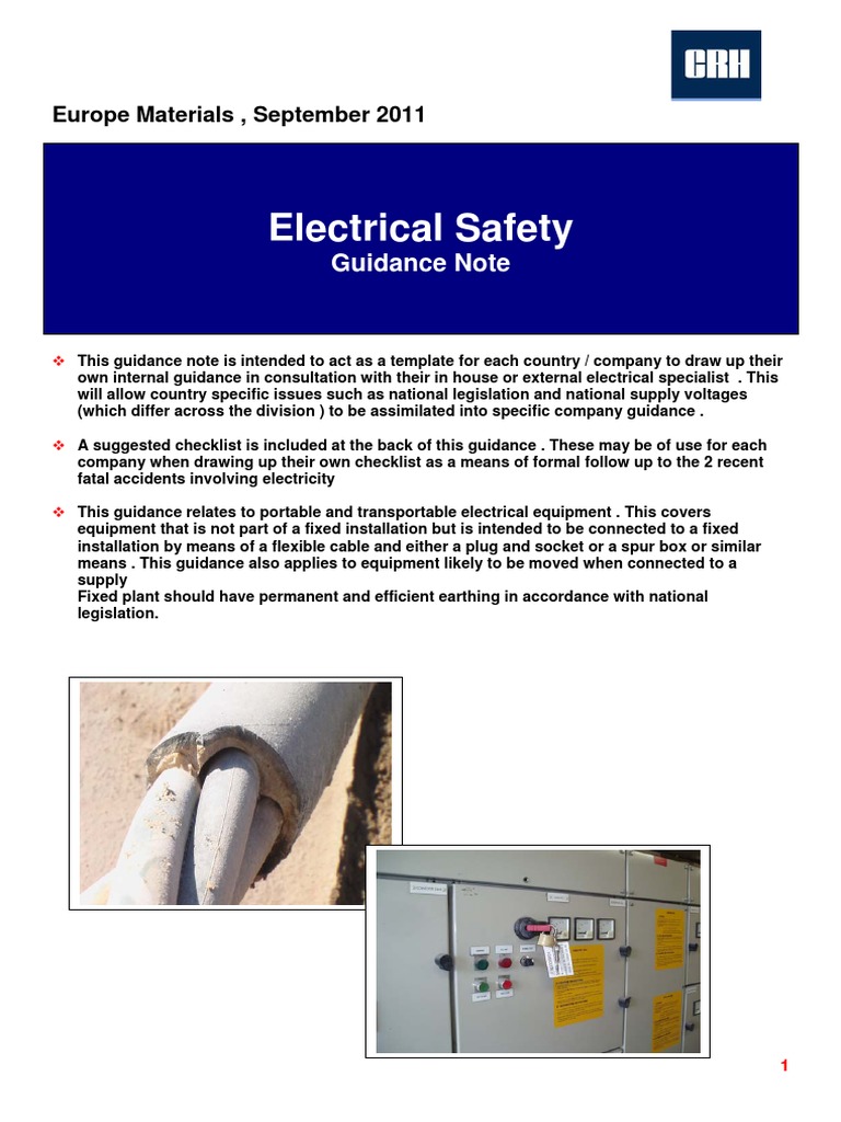 CRH Electrical Safety PDF Mains Electricity Cable