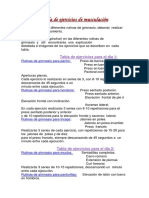 Tablas de ejercicios de musculación para principiantes