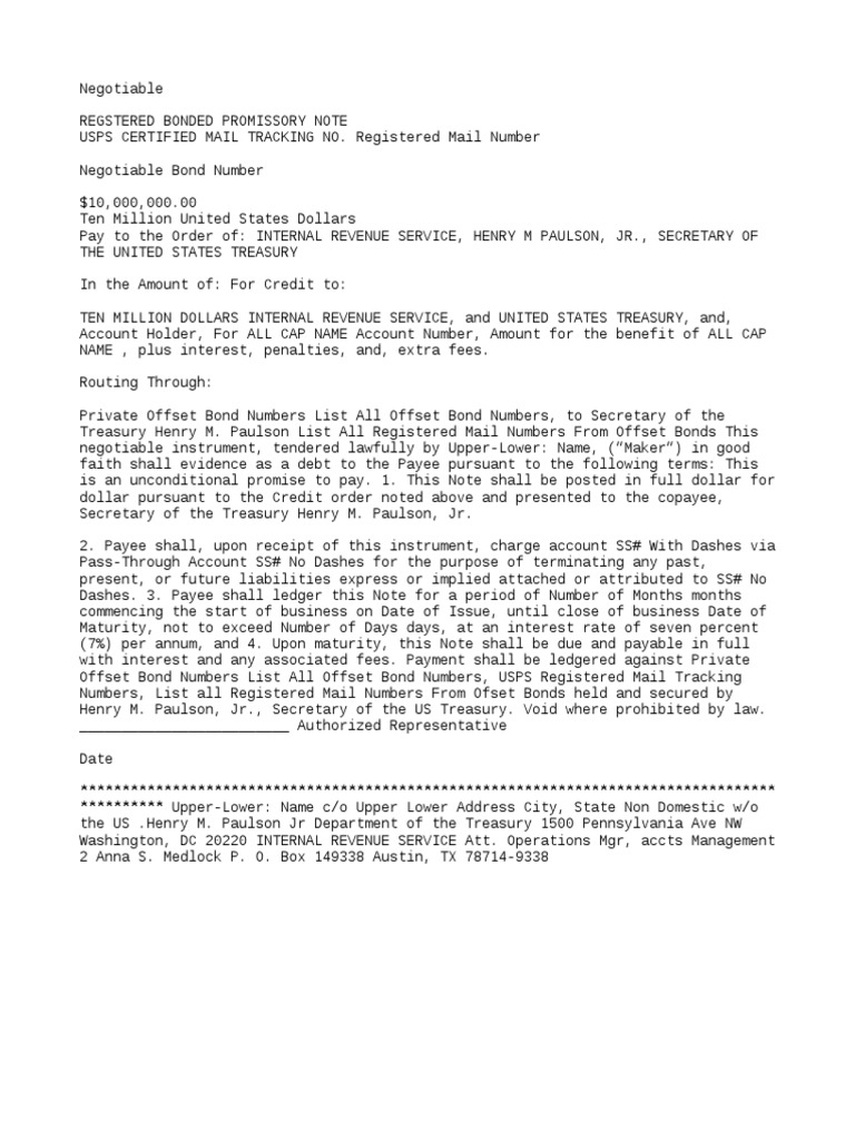Registered Bonded Promissory Note | PDF | Bonds (Finance) | Promissory Note