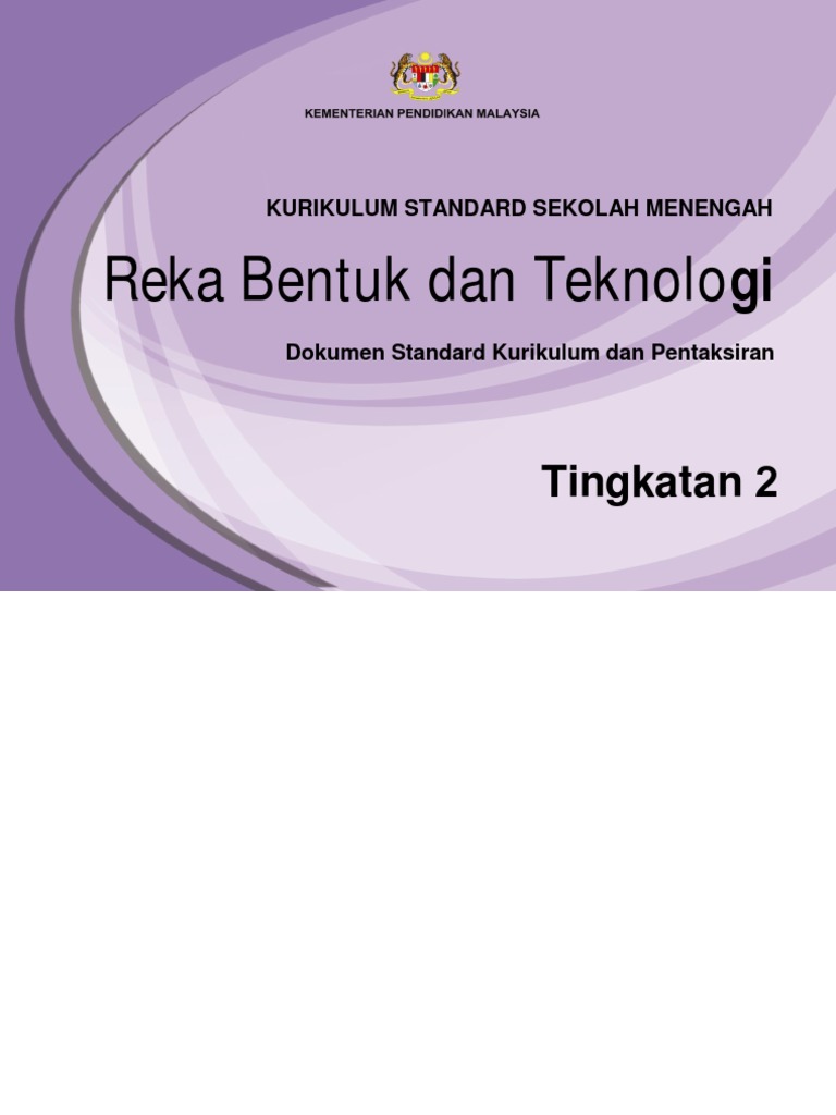 DSKP KSSM Reka Bentuk Dan Teknologi Tingkatan 2