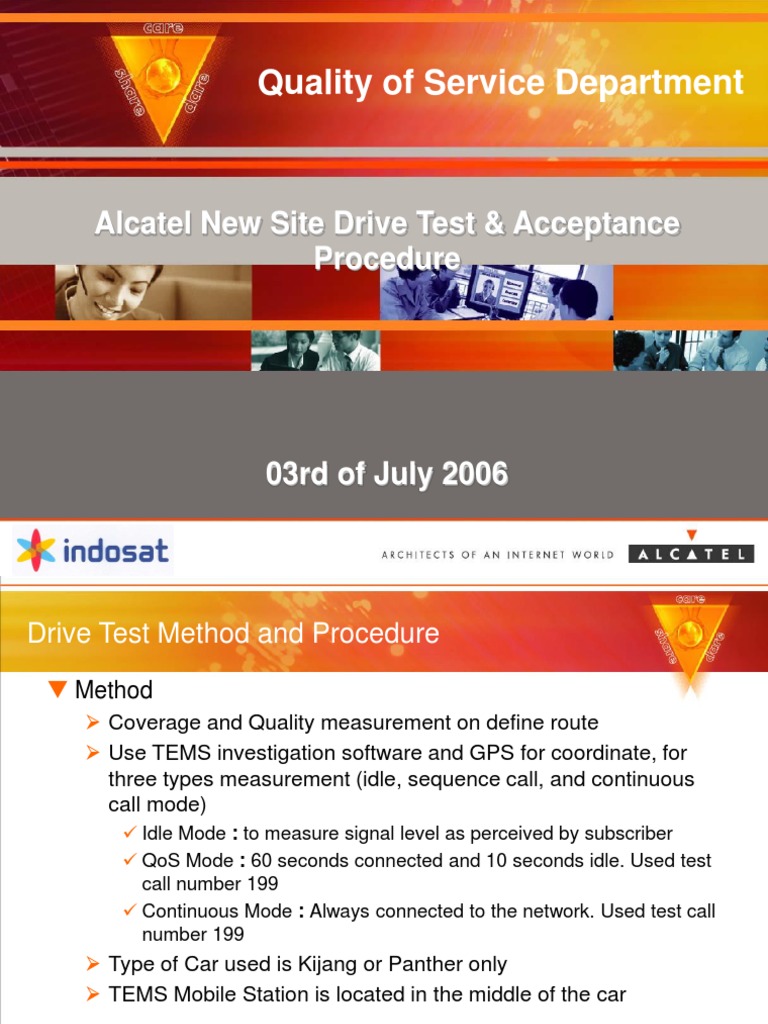 Alcatel Drivetest Procedure NewSite | PDF | Quality Of Service | Computing