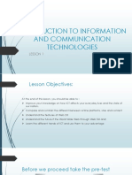 Introduction To Information and Communication Technologies: Lesson 1