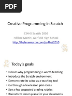 Helene Martin - CS4HS 2010 - Creative Programming in Scratch