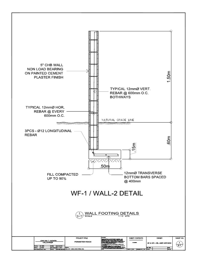 CHB Wall Footing Details | PDF