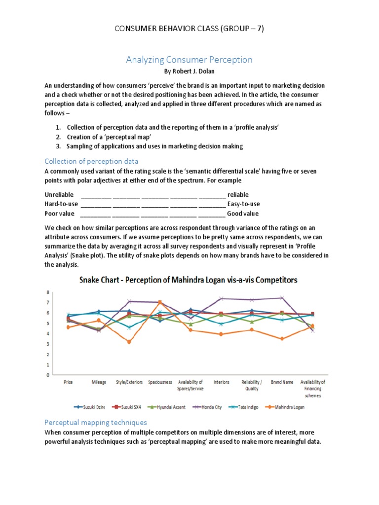 Analyzing Consumer Perception Techniques | PDF | Perception | Brand